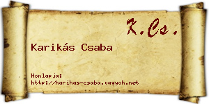 Karikás Csaba névjegykártya