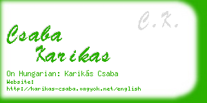 csaba karikas business card